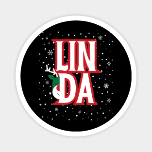 Linda Christmas Cute 2023 Family Women's Christmas Linda Holiday Magnet